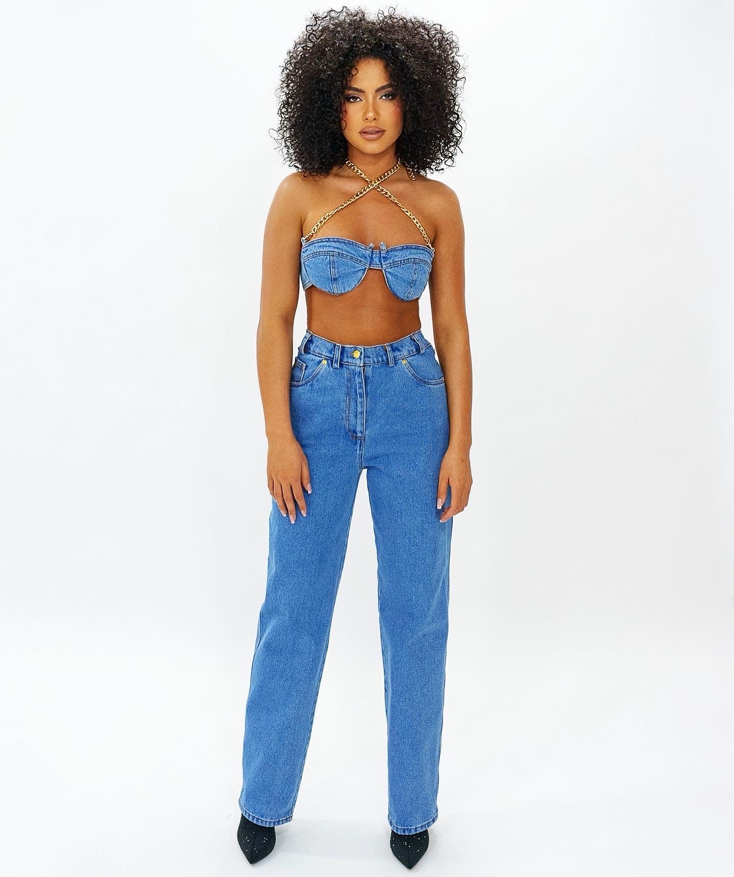 Chain thong denim