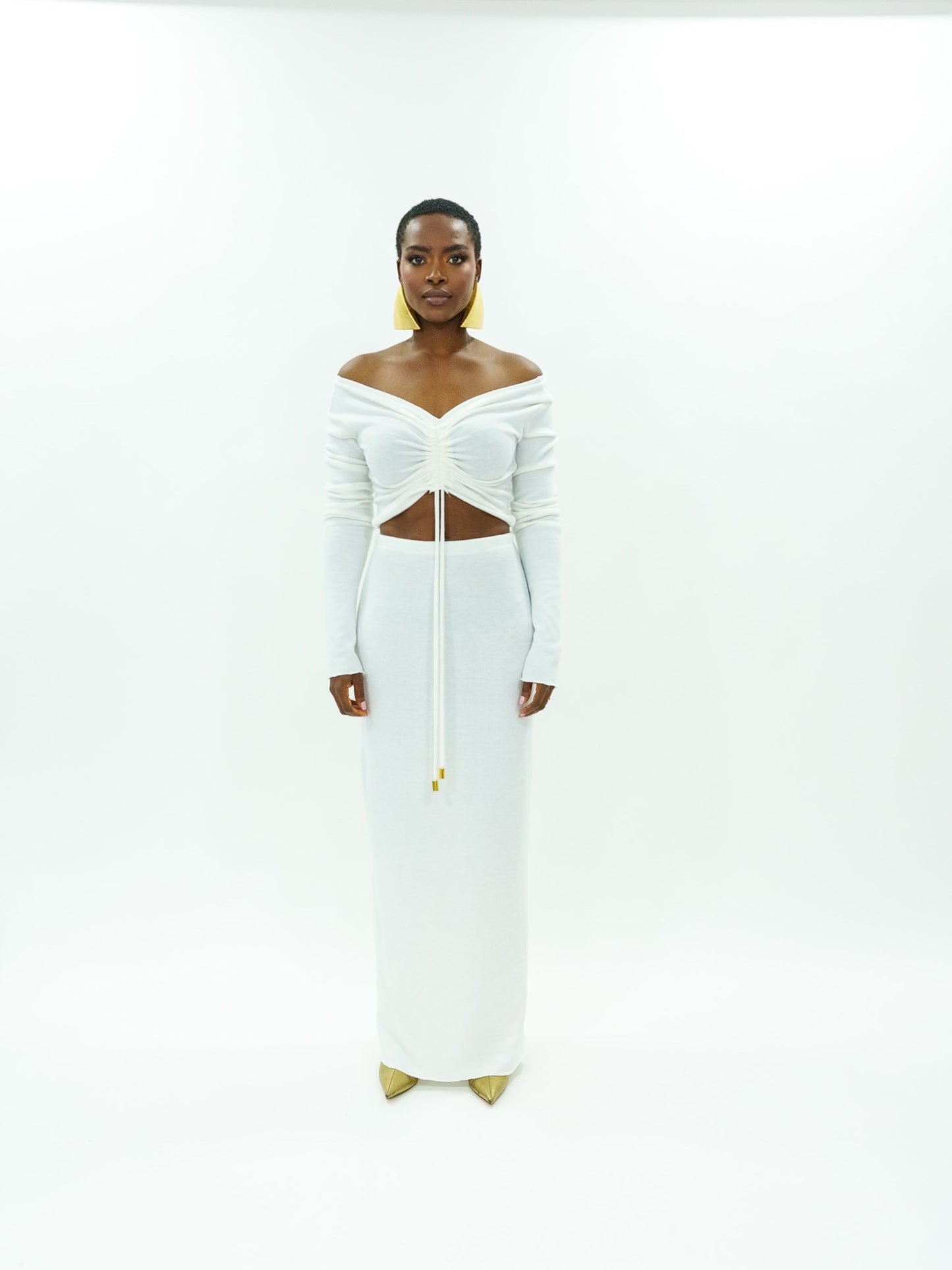 Knitted off the shoulder set