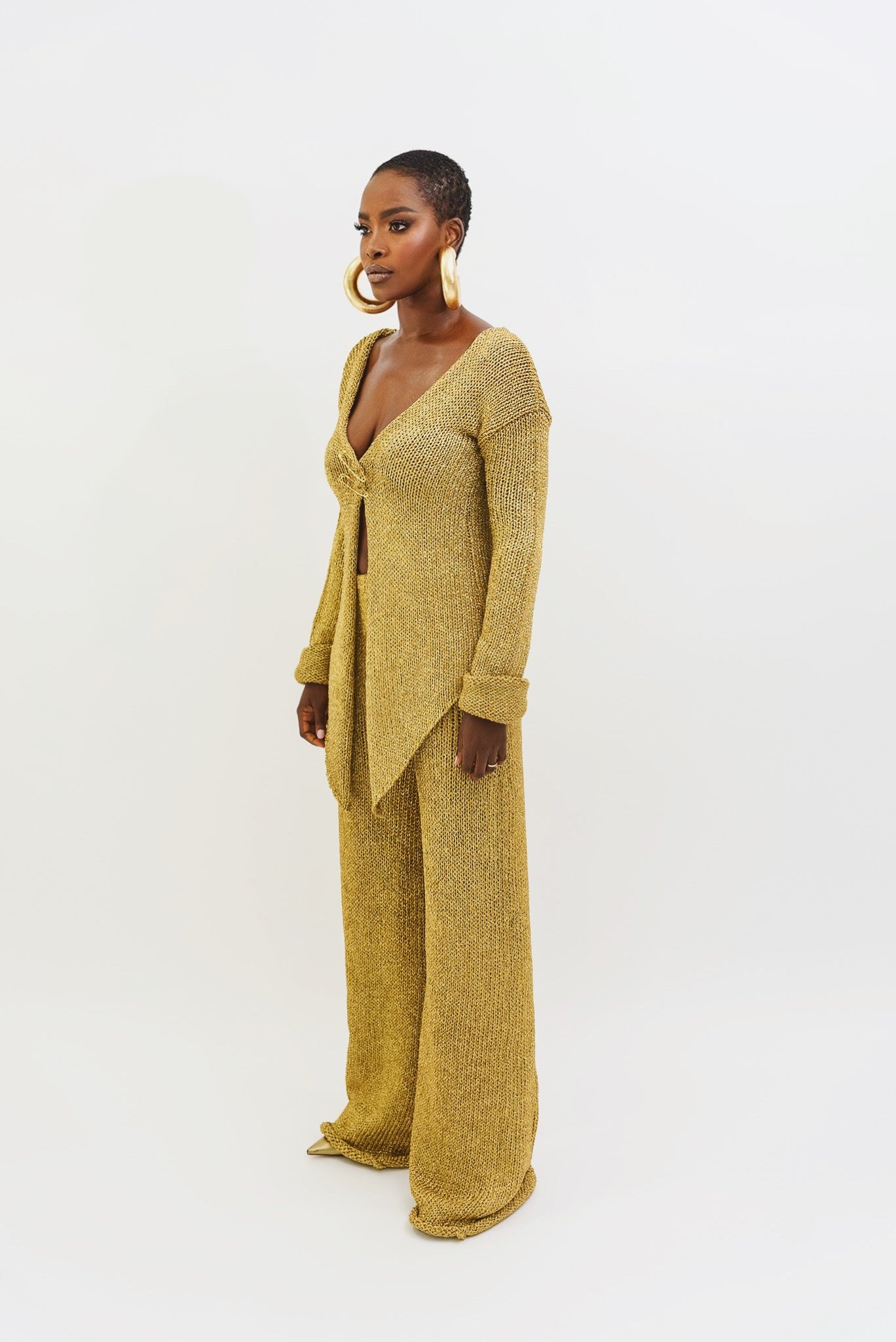 Lurex knited shirt top