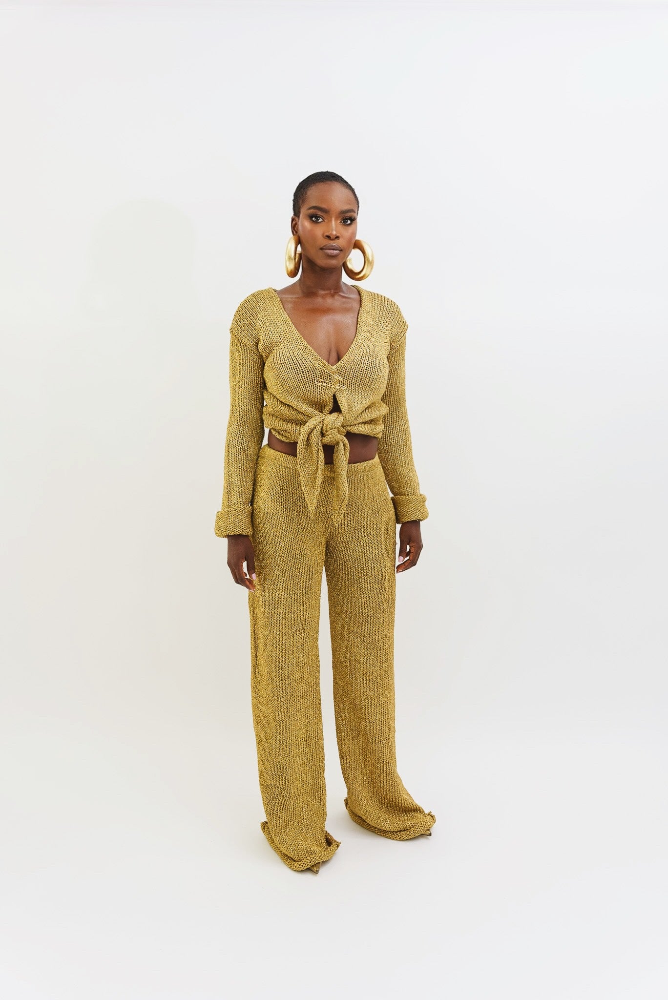 Lurex knited shirt top