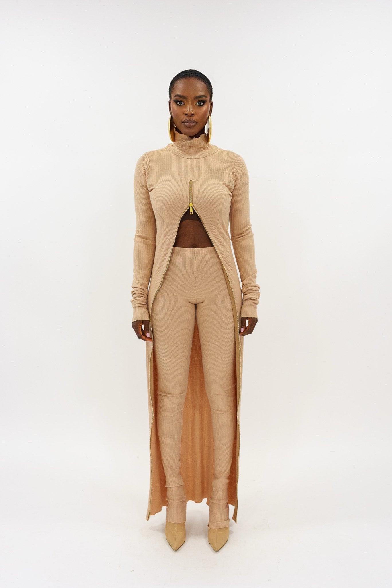 Ribbed ziper set