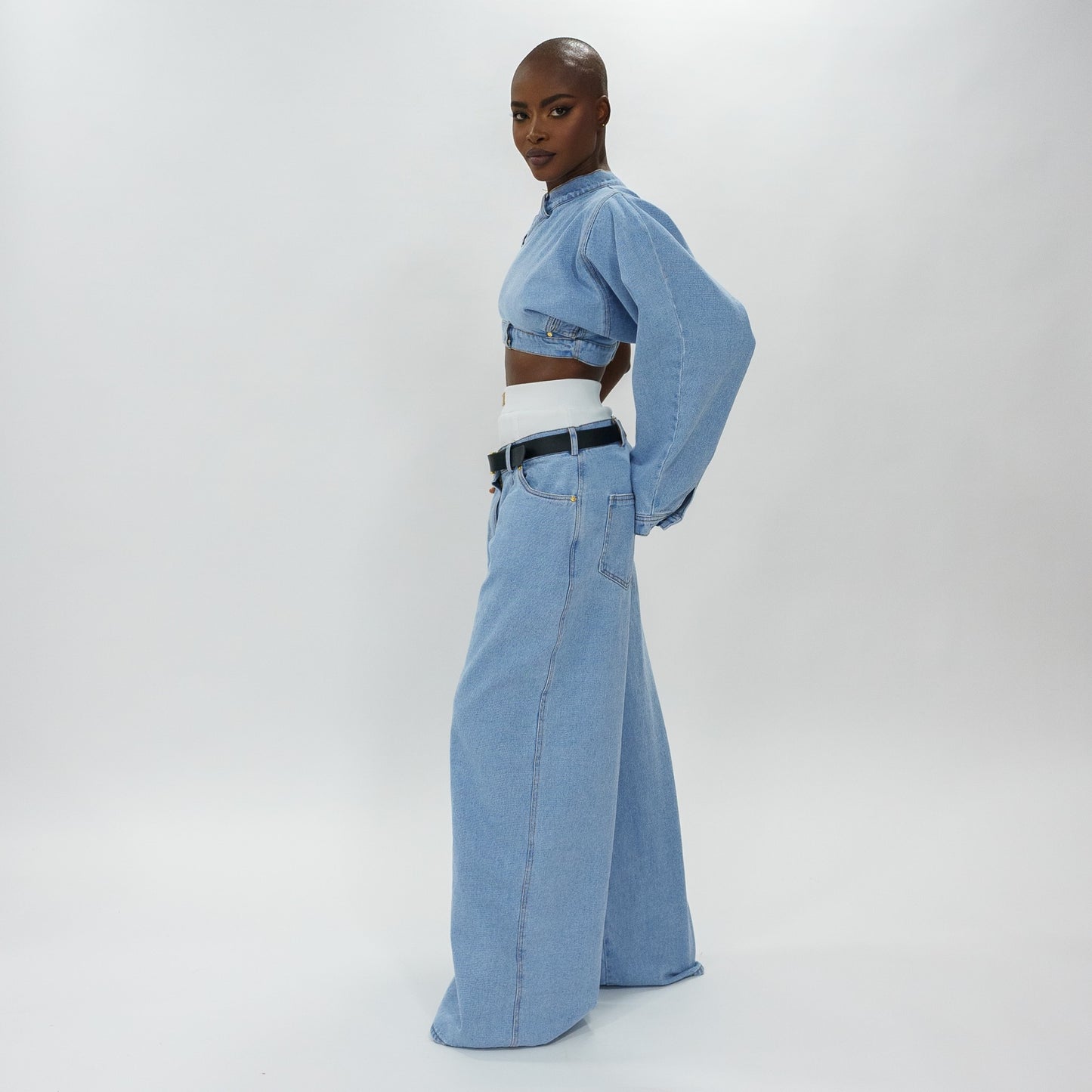 Low waist oversized denim pants