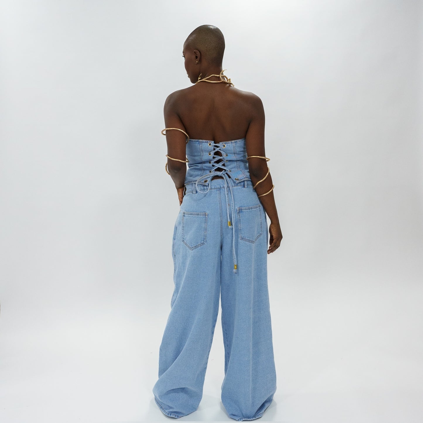 Low waist oversized denim pants