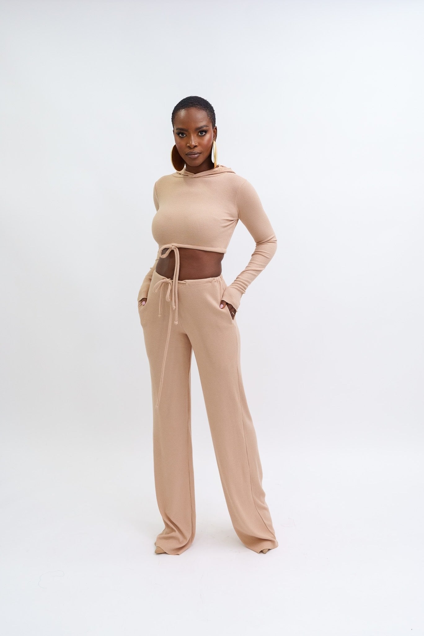 Ribbed crop top set