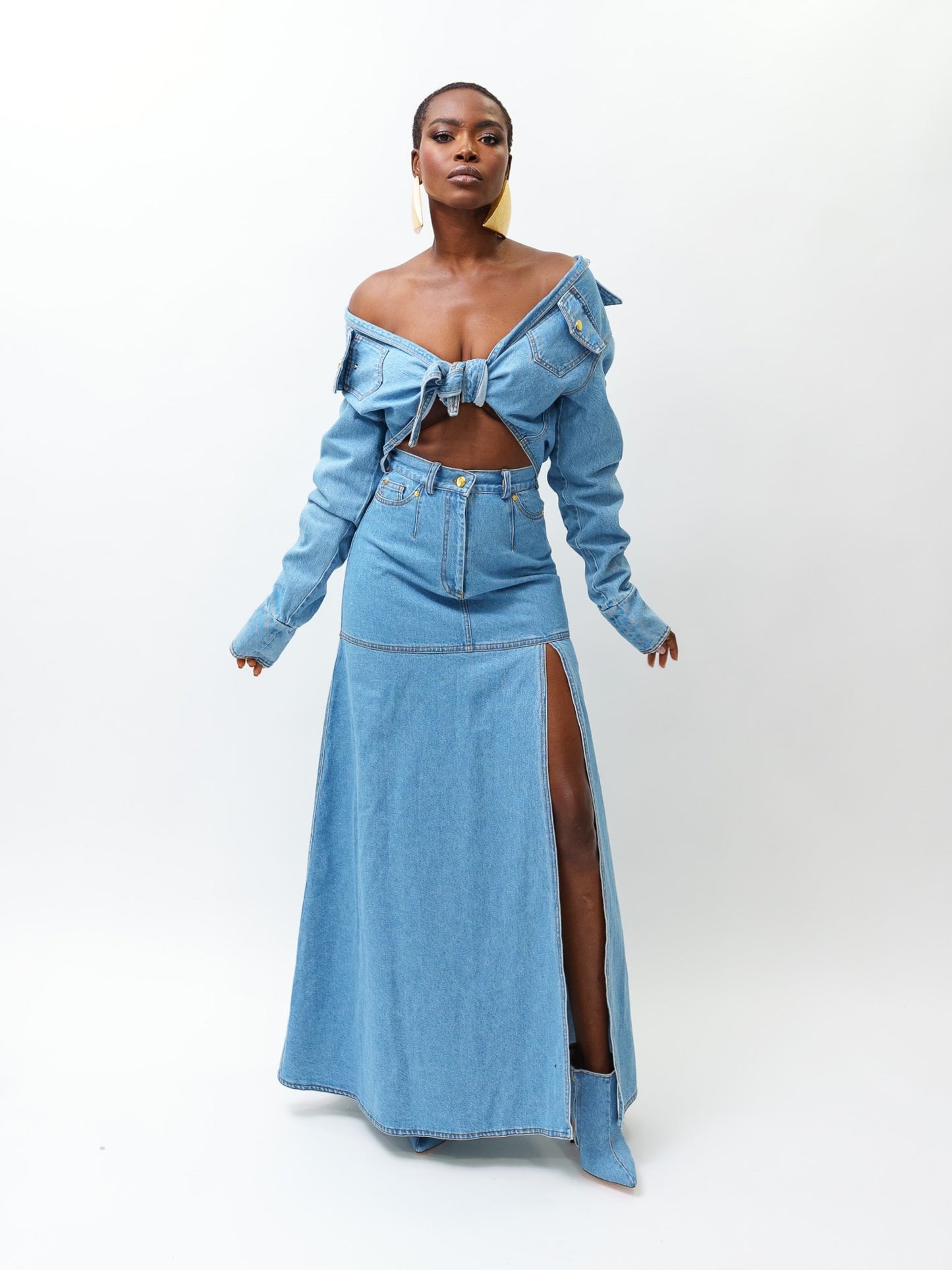 Denim cowboy skirt