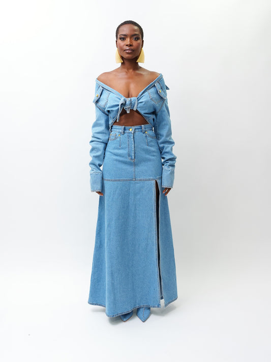 Denim cowboy skirt