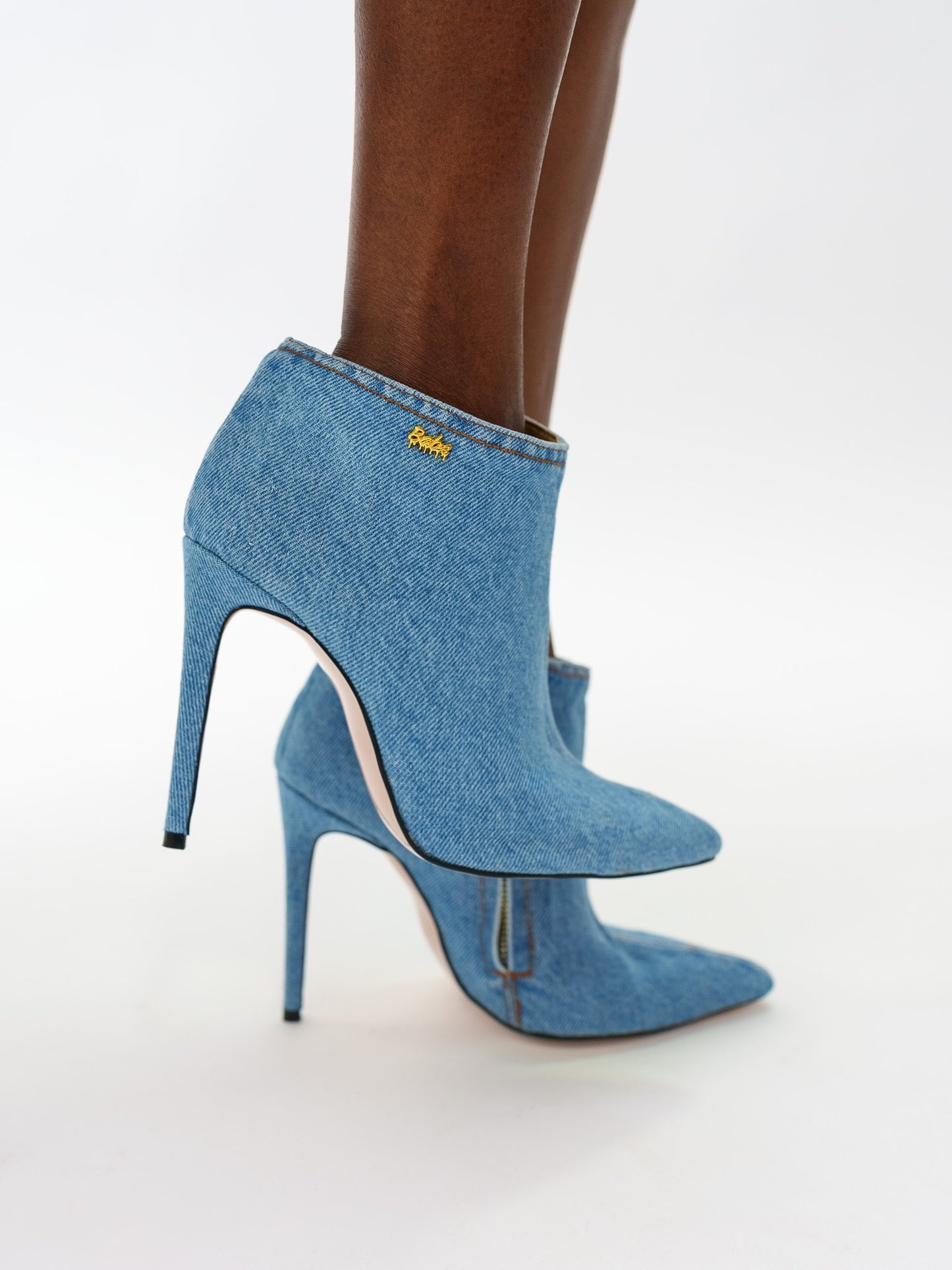 Denim ankle boots