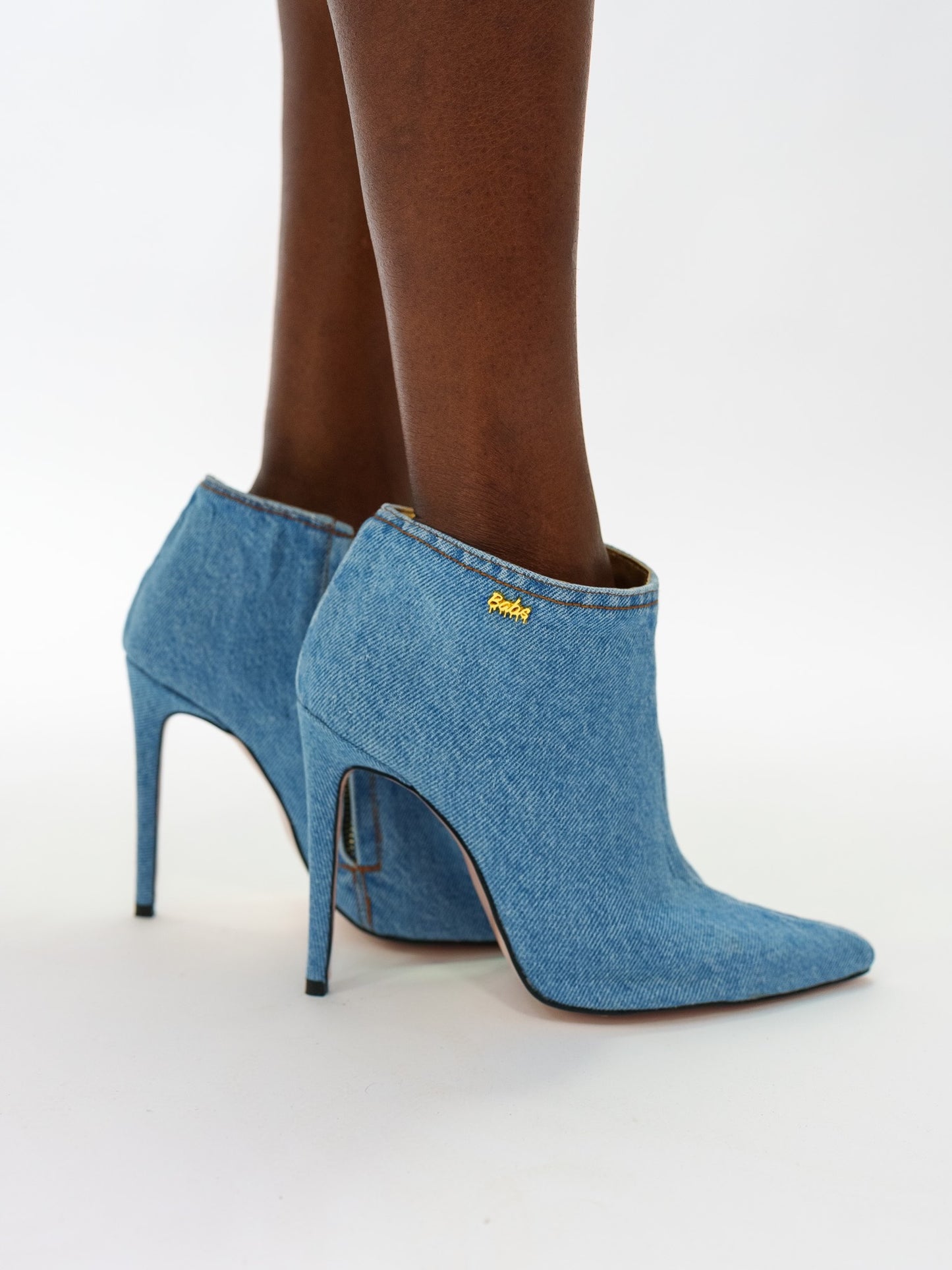 Denim ankle boots