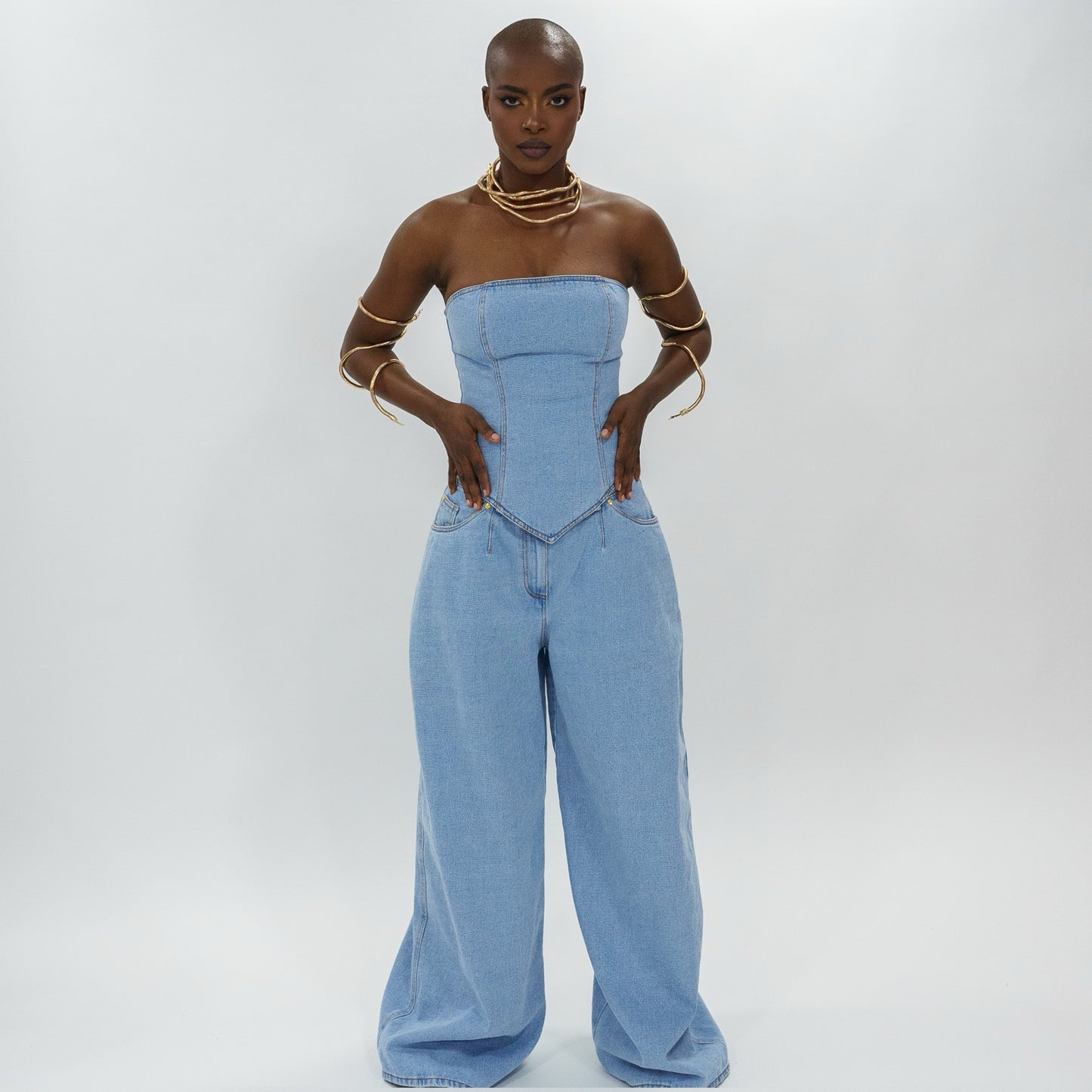 Low waist oversized denim pants