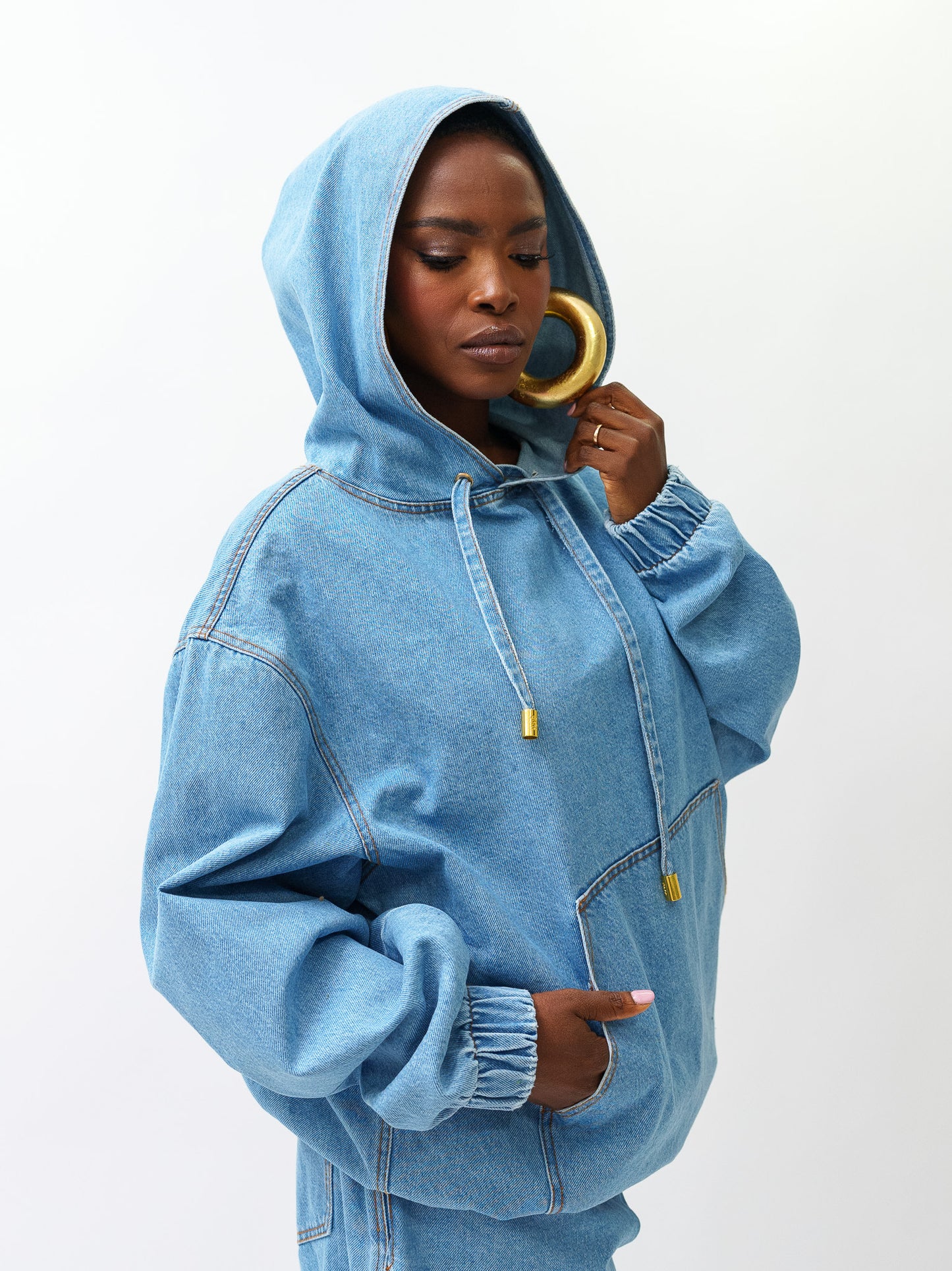 Denim oversized tracksuit