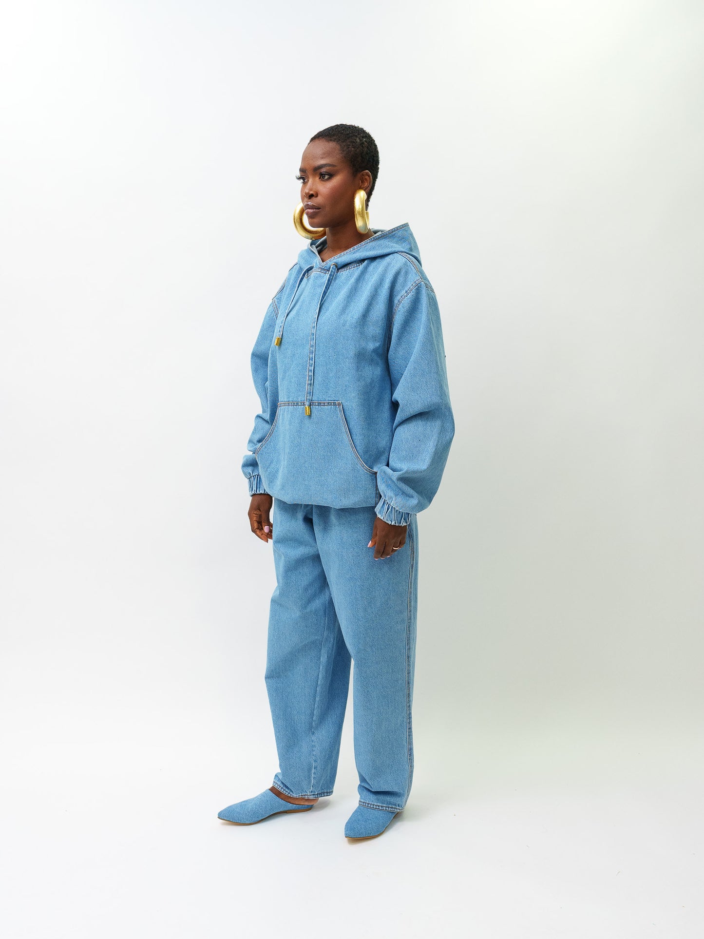 Denim oversized tracksuit