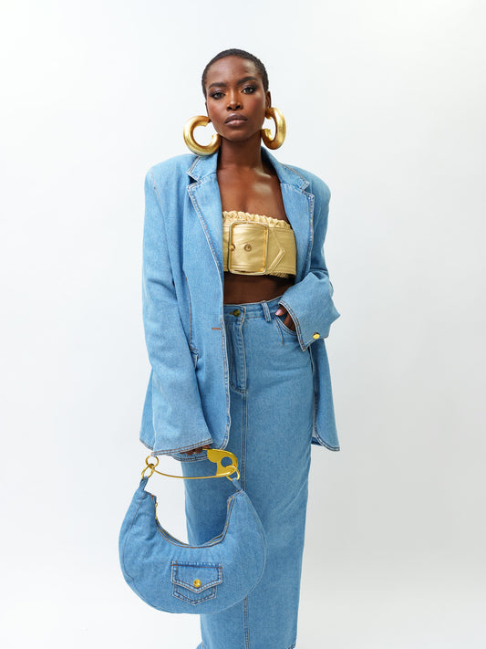 Denim oversized coat