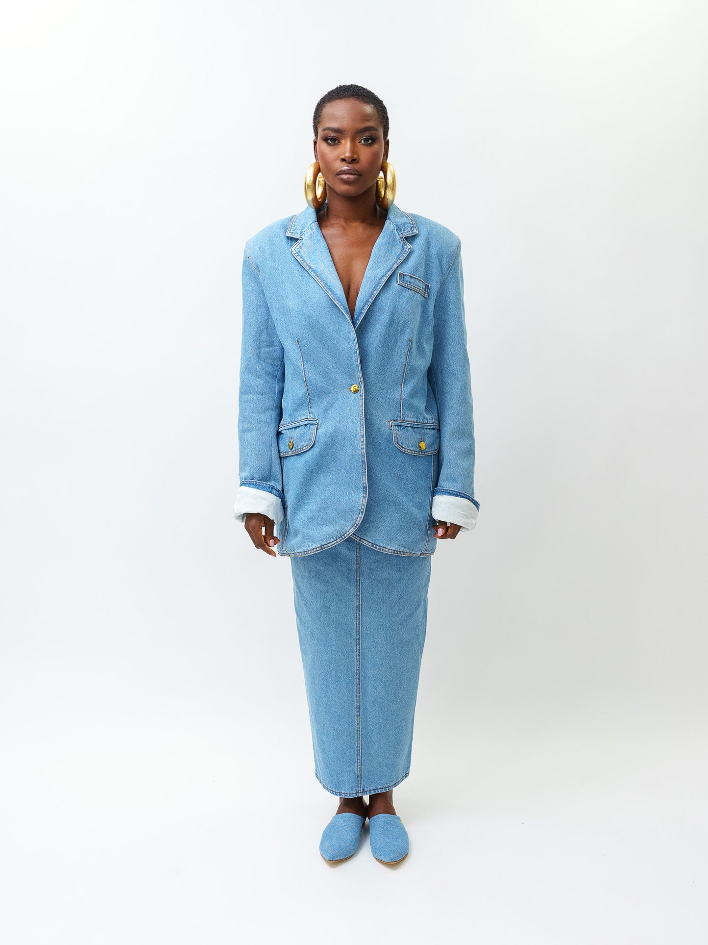 Denim oversized coat