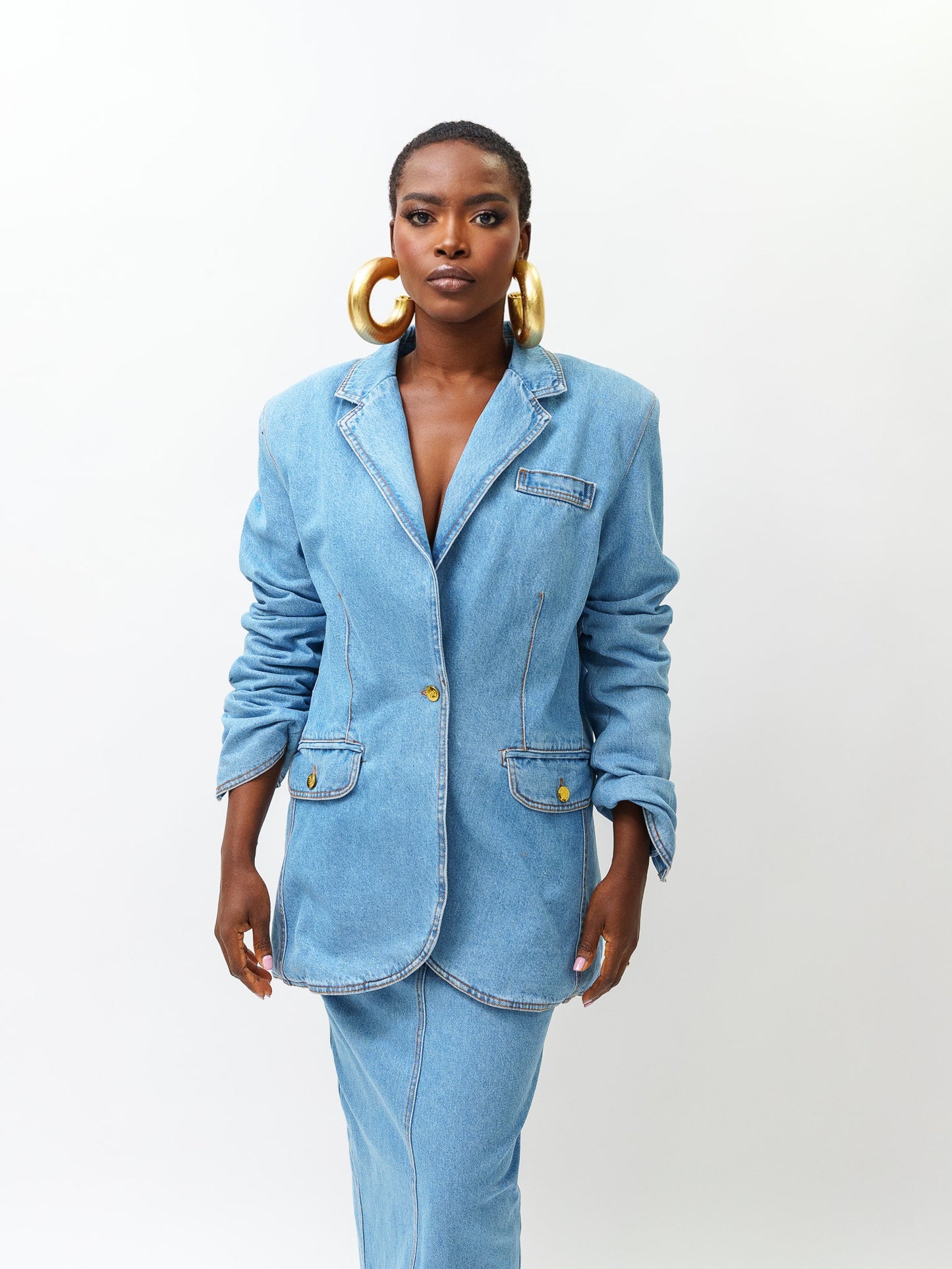 Denim oversized coat