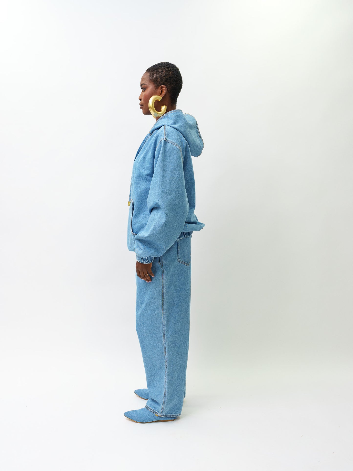 Denim oversized tracksuit