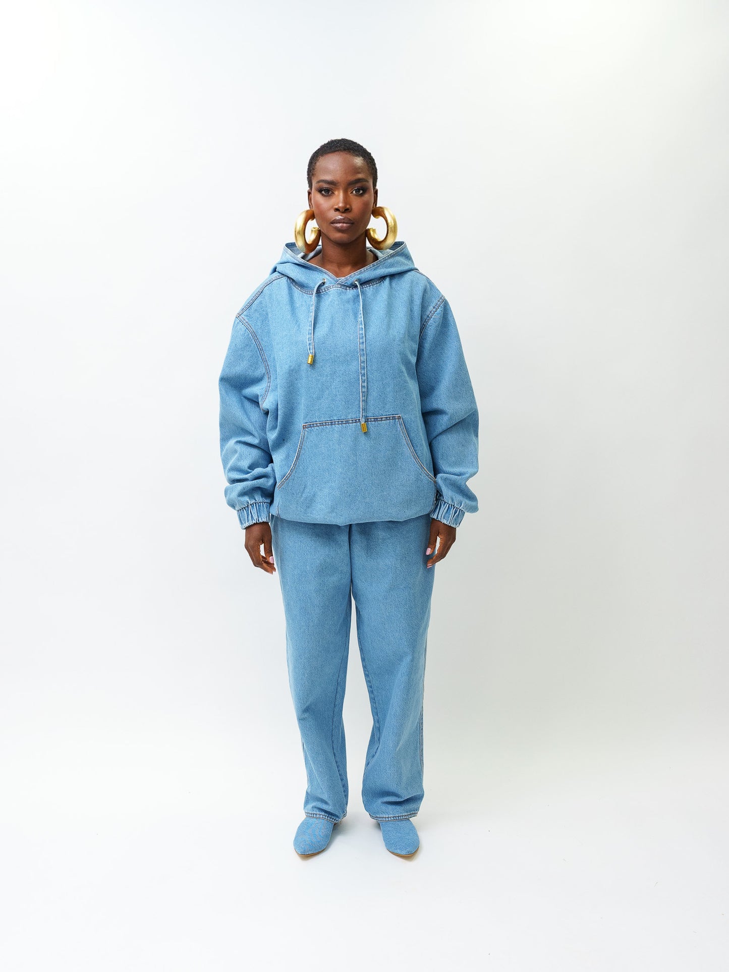 Denim oversized tracksuit