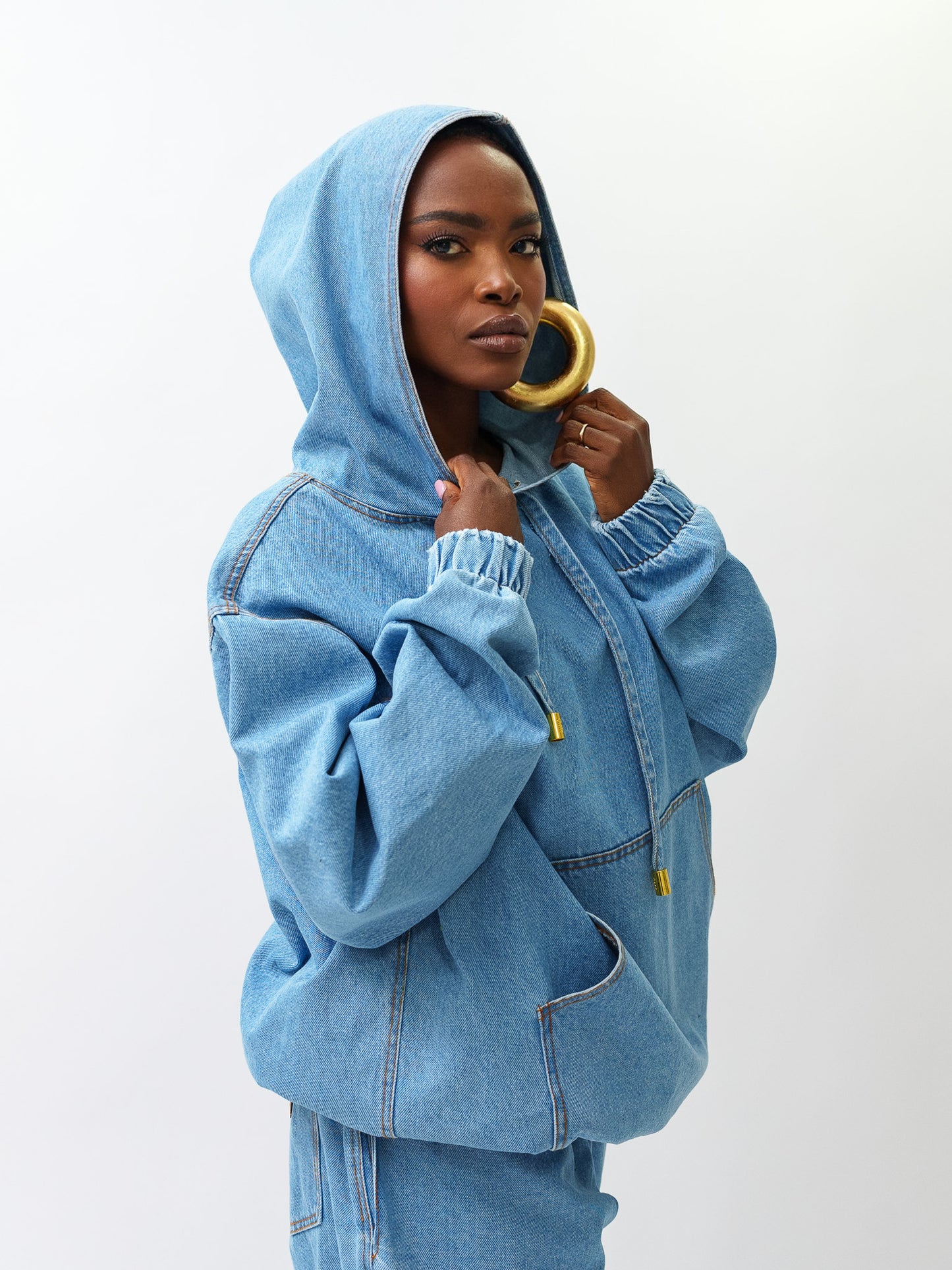 Denim oversized tracksuit