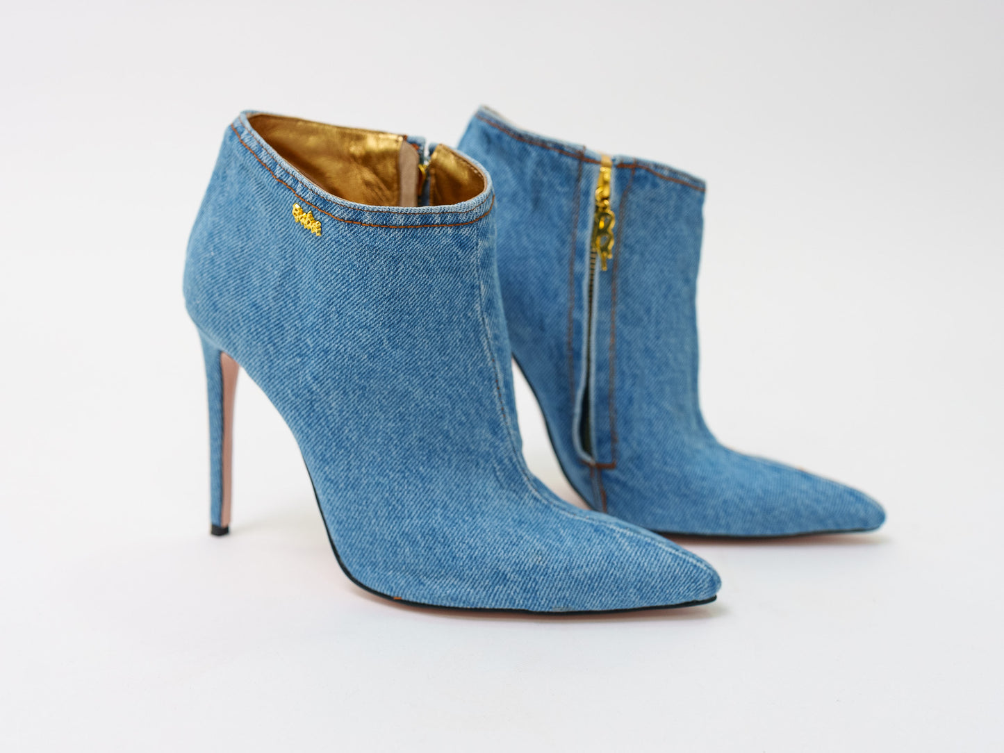 Denim ankle boots