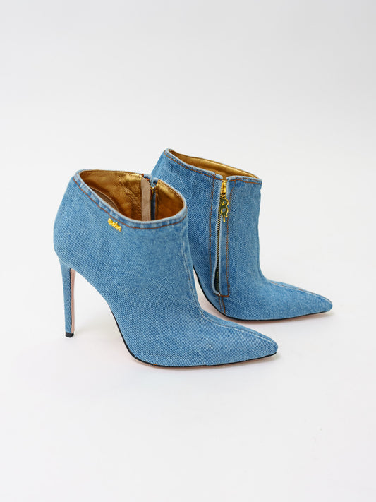 Denim ankle boots