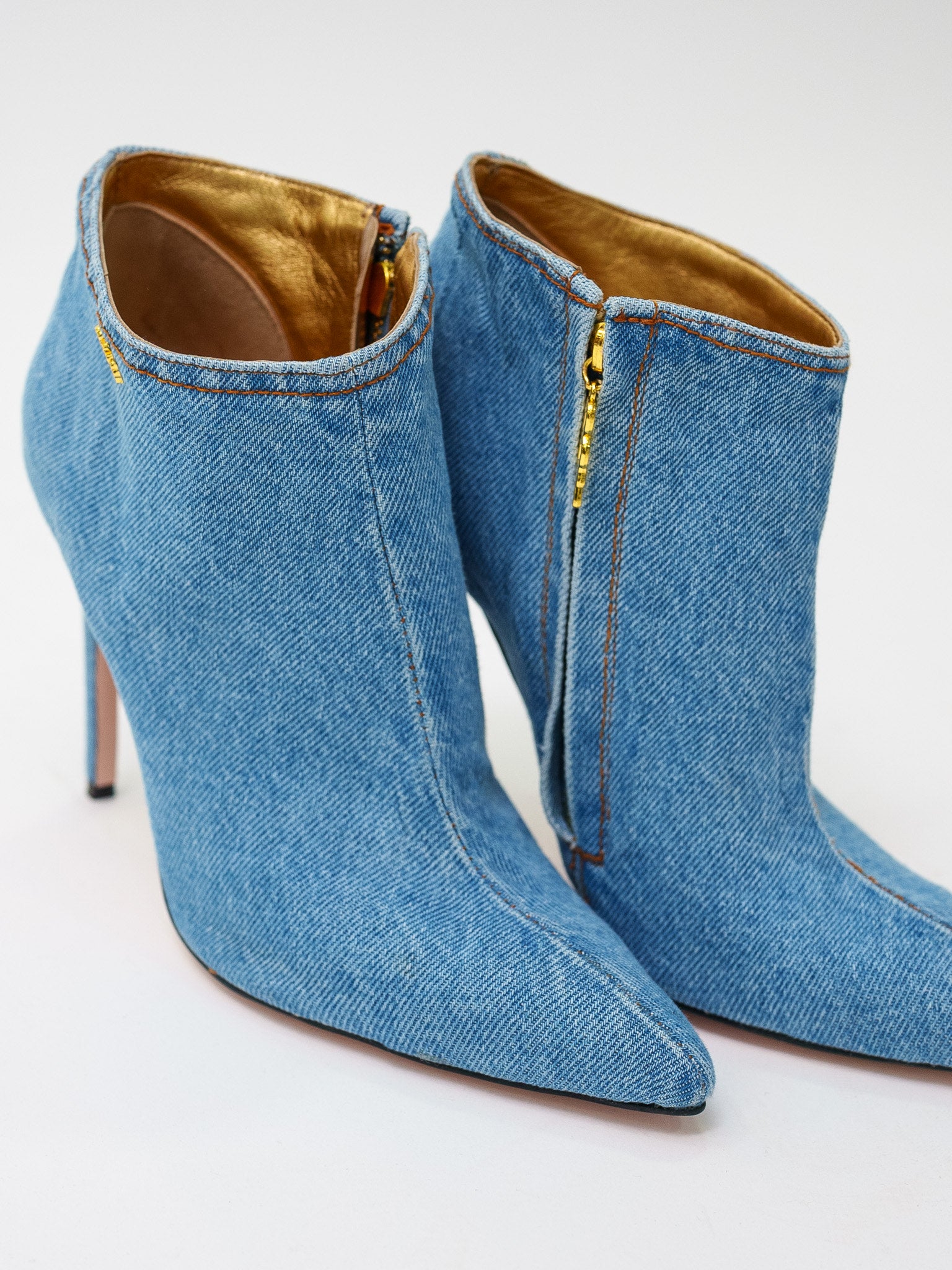 Blue denim sales ankle boots